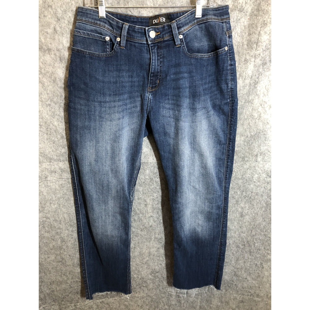 Duer‎ Jeans 32x32 Blue Denim L2X Relaxed Taper Office Casual Frayed Hem Western